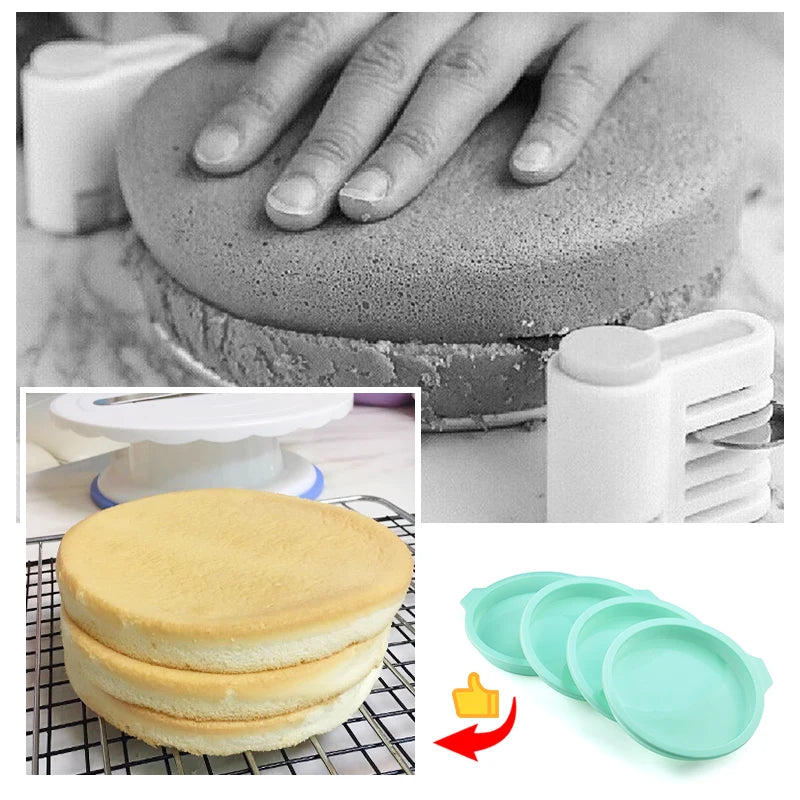 Silicone Layered Cake Round Shape Mold Kitchen Bakeware DIY Desserts Baking Mold Mousse Cake Moulds Baking Pan Tools