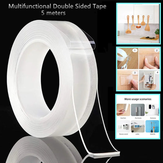 3M Double Sided Tape Nano Tape 5M Home Appliance Waterproof Wall Stickers Reusable Adhesive Bathroom Home Kitchen Coration Tapes