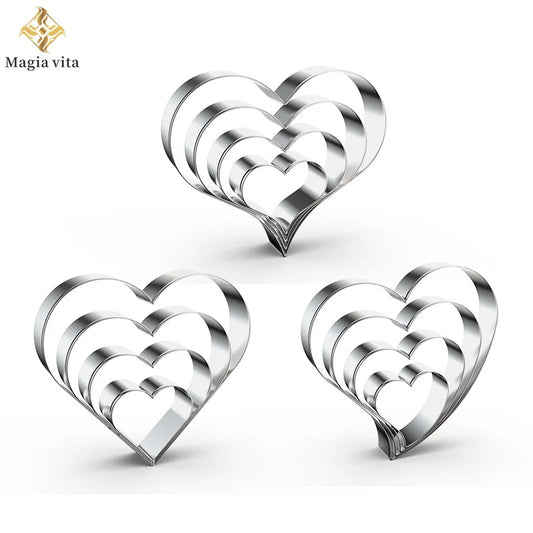 DIY Heart Love Stainless Steel Cookie Cutter Mould Biscuit Mold Fondant Pastry Cake Decorating Baking Tools Kitchen Bakeware
