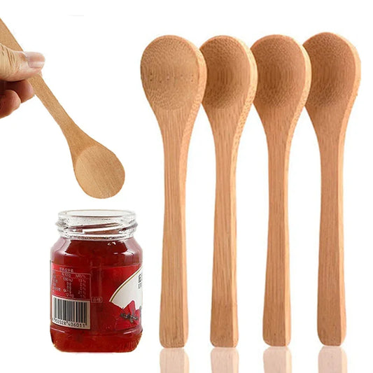6/1PCS Wooden Spoon Tea Spoons Bamboo Tableware Condiment Coffee Dishes Spoons for Serving Cooking Tools Home Kitchen Utensils